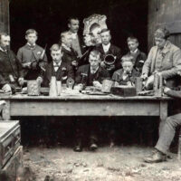 Image 5 - Metalworkers outside the Old Vicarage coach house, circa 1890