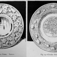 Image 8 - Mirror frame by John Williams and a Circular Dish by George Tanner, exhibited at the H.A.I.A., 1900, illustrated in The House, Vol. 7, No 41 (Jul 1900); p. 167.